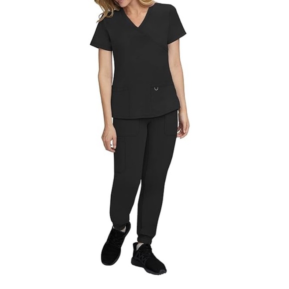 New- Small V Neck Scrub Top & Jogger Scrub Pant - Picture 1 of 6